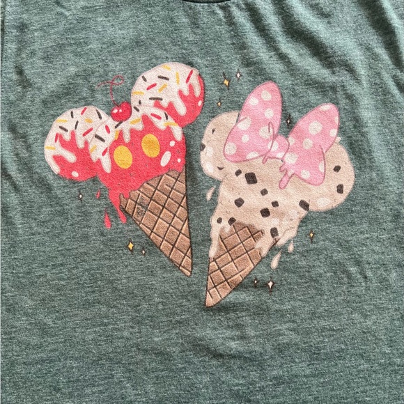 Disney Mickey and Minnie Mouse Ice Cream Tank Top in Green, Sz XL - Picture 2 of 6